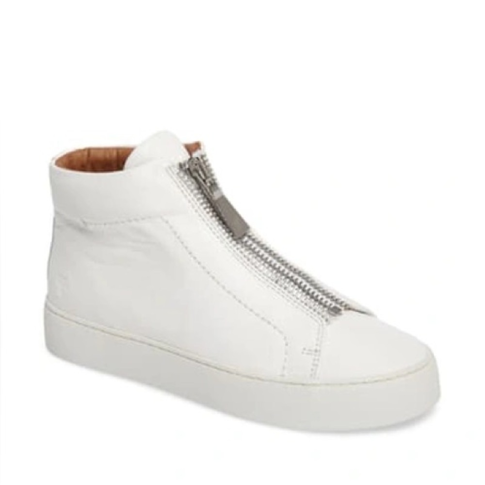 Frye Lena Zip High leather sneakers in white Size 38